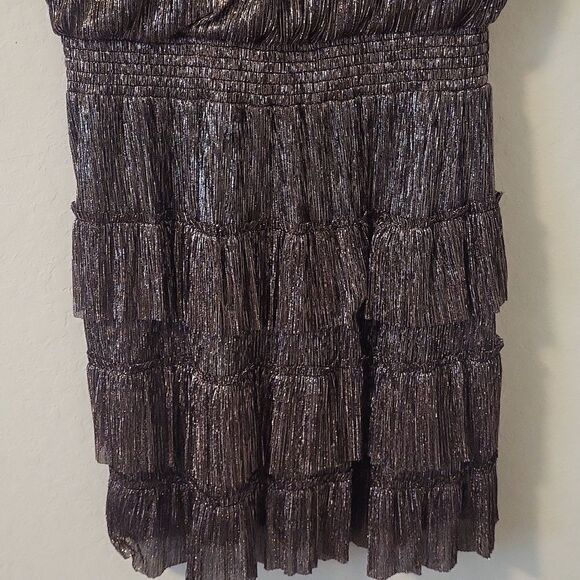 Metallic Smocked Tiered-Skirt Dress XL Sam & Jess - Picture 7 of 15